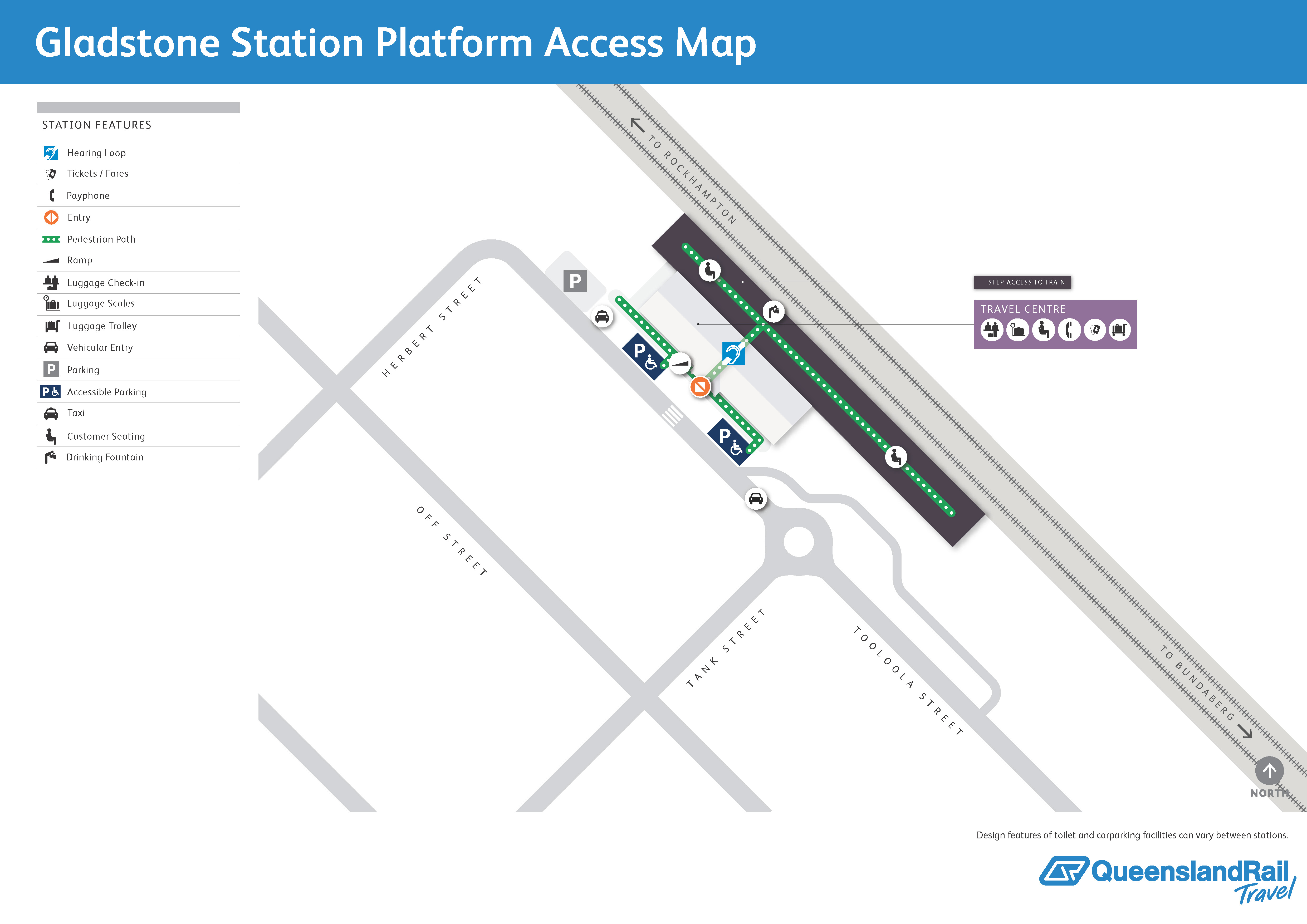 Gladstone Station and Travel Centre map 1